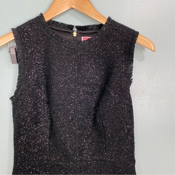 Kate Spade Tinsel Tweed Black Dress Shimmer Sparkle Sz 2 Sleeveless Shift - Picture 3 of 9